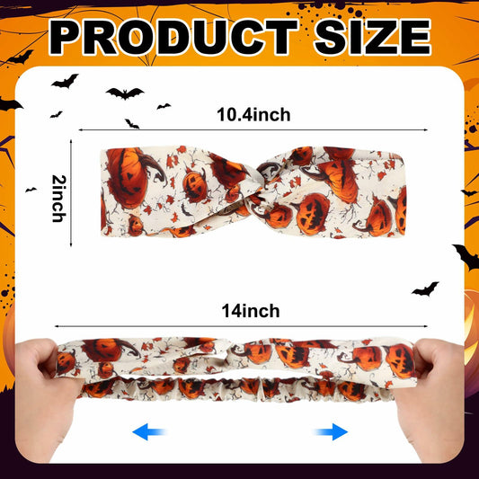 JaGely 16 Pcs Halloween Elastic Headbands Colorful Cartoon Non Slip