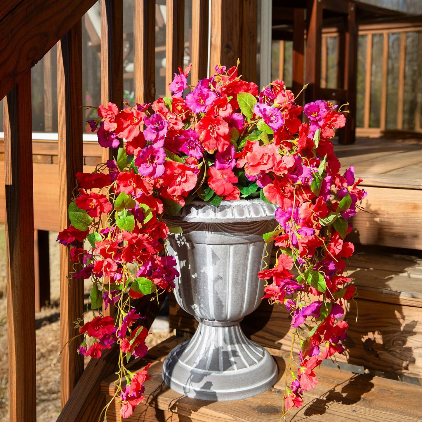 Ivydale Artificial Hibiscus Hanging Flowers UV Resistant Outdoor 2pcs Fuchsia