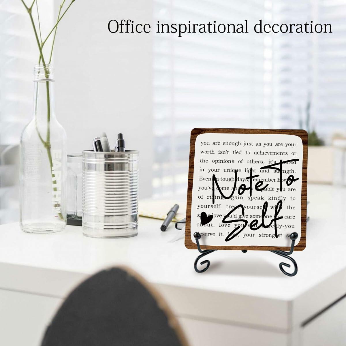 Ketsord Gossip 5x5 Black Wood Plaque Note To Self Inspirational Sign