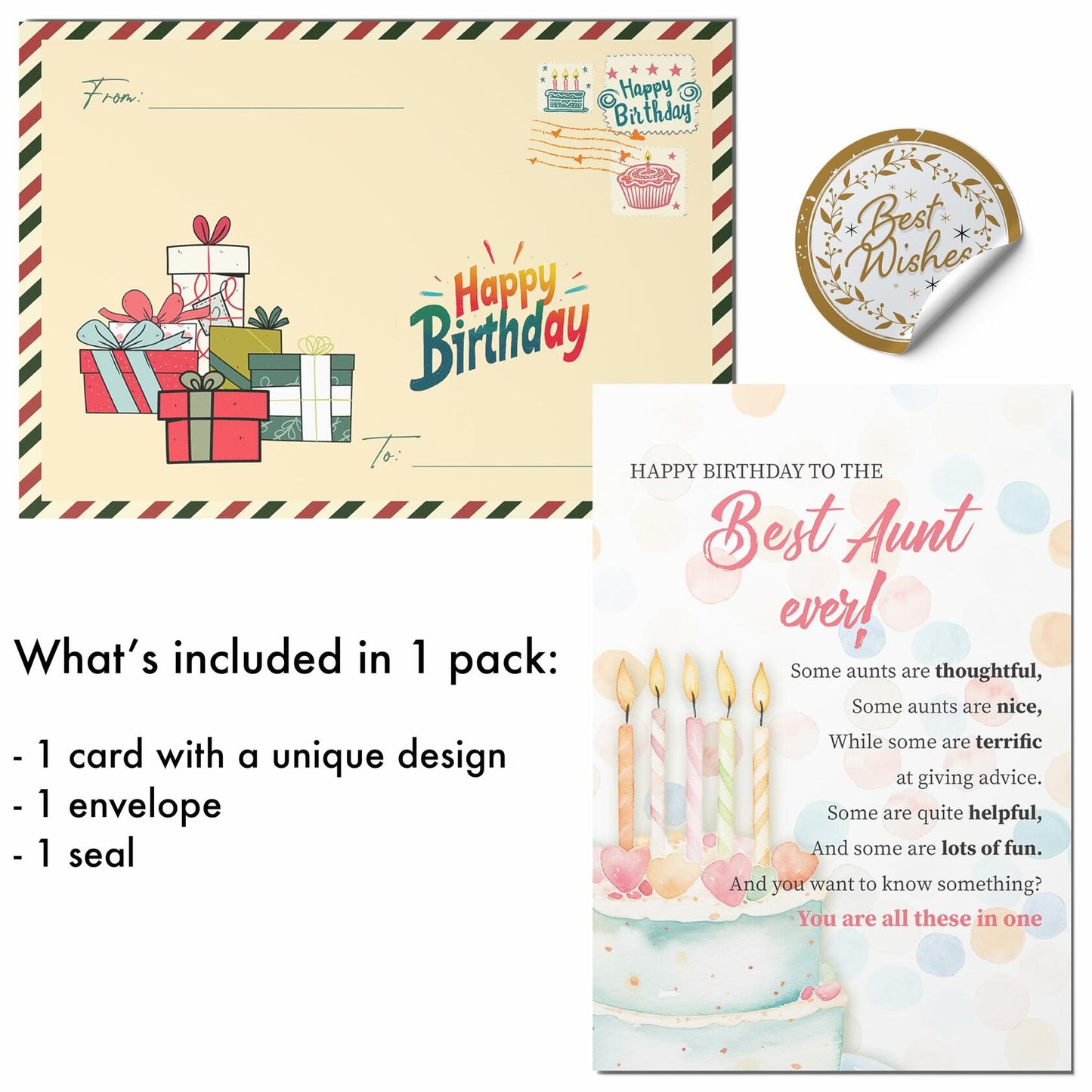 BlinkWishes Birthday Card for Bonus Brother with Envelope and Seal