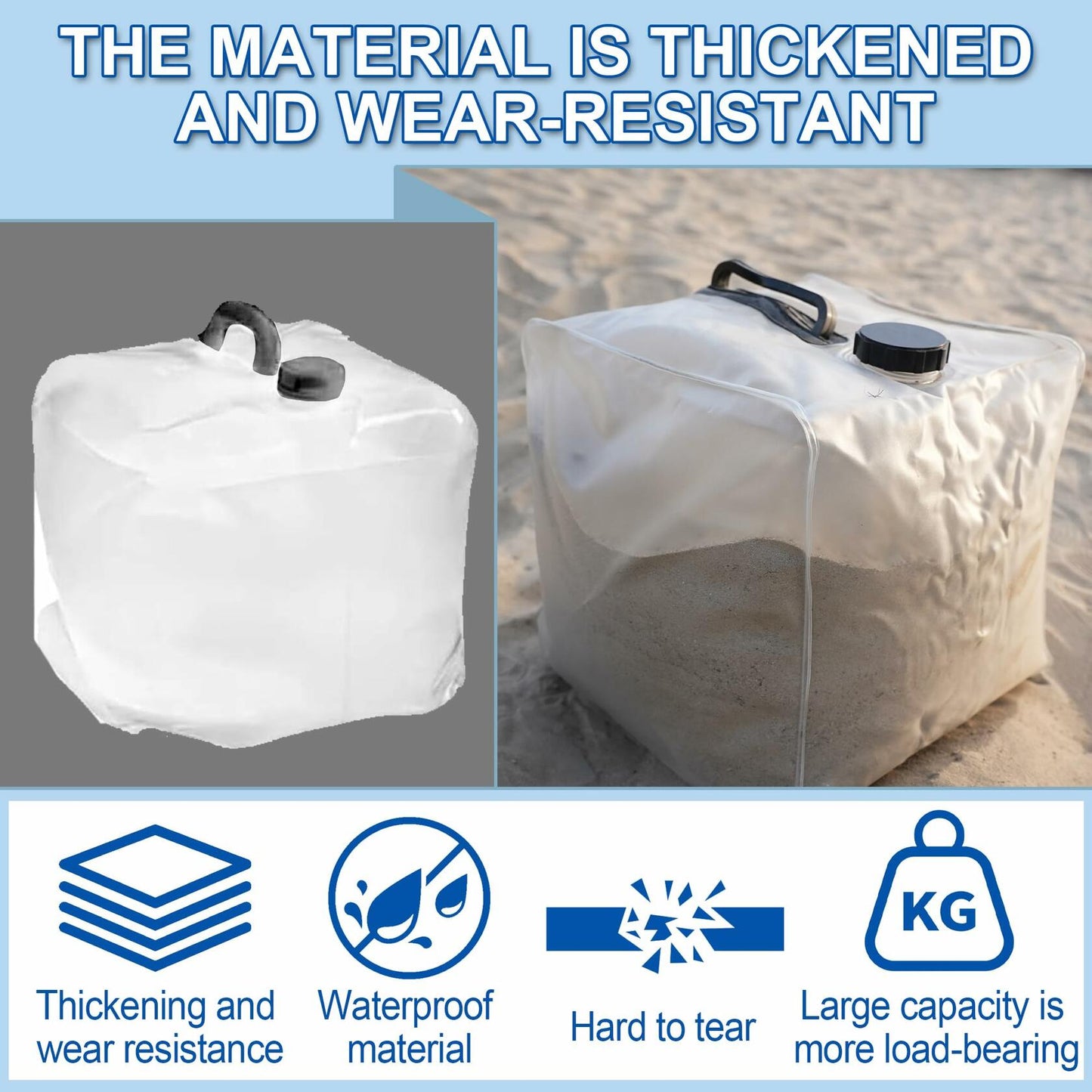 Desunqin 2PCS Pool Ladder Weights 20L Heavy Duty 500D PVC Waterproof Sand Bags