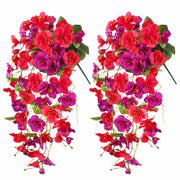 Ivydale Artificial Hibiscus Hanging Flowers UV Resistant Outdoor 2pcs Fuchsia