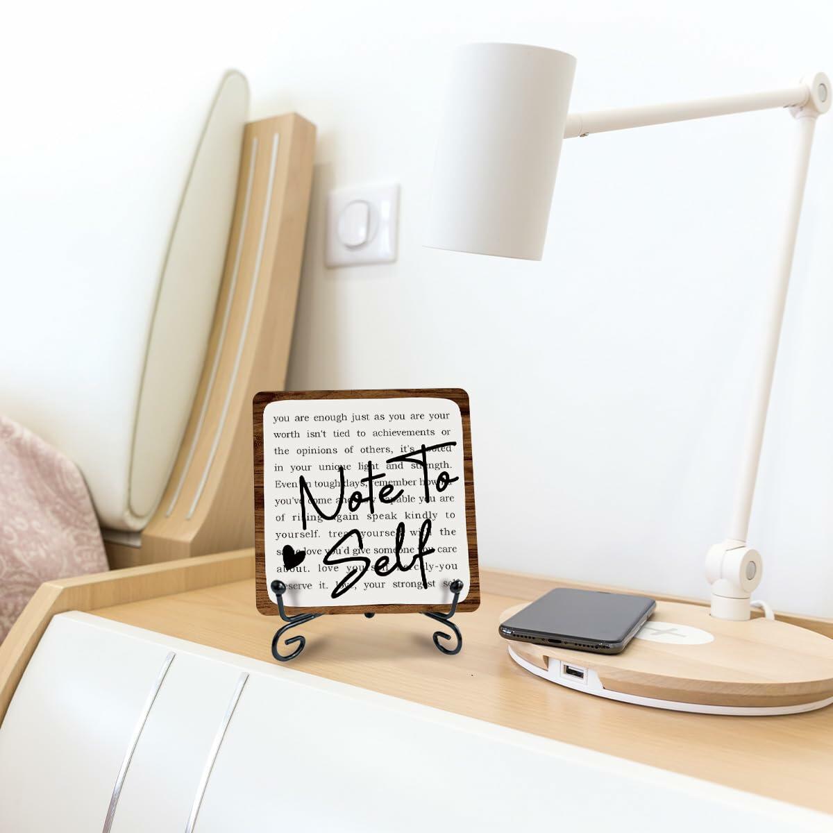Ketsord Gossip 5x5 Black Wood Plaque Note To Self Inspirational Sign