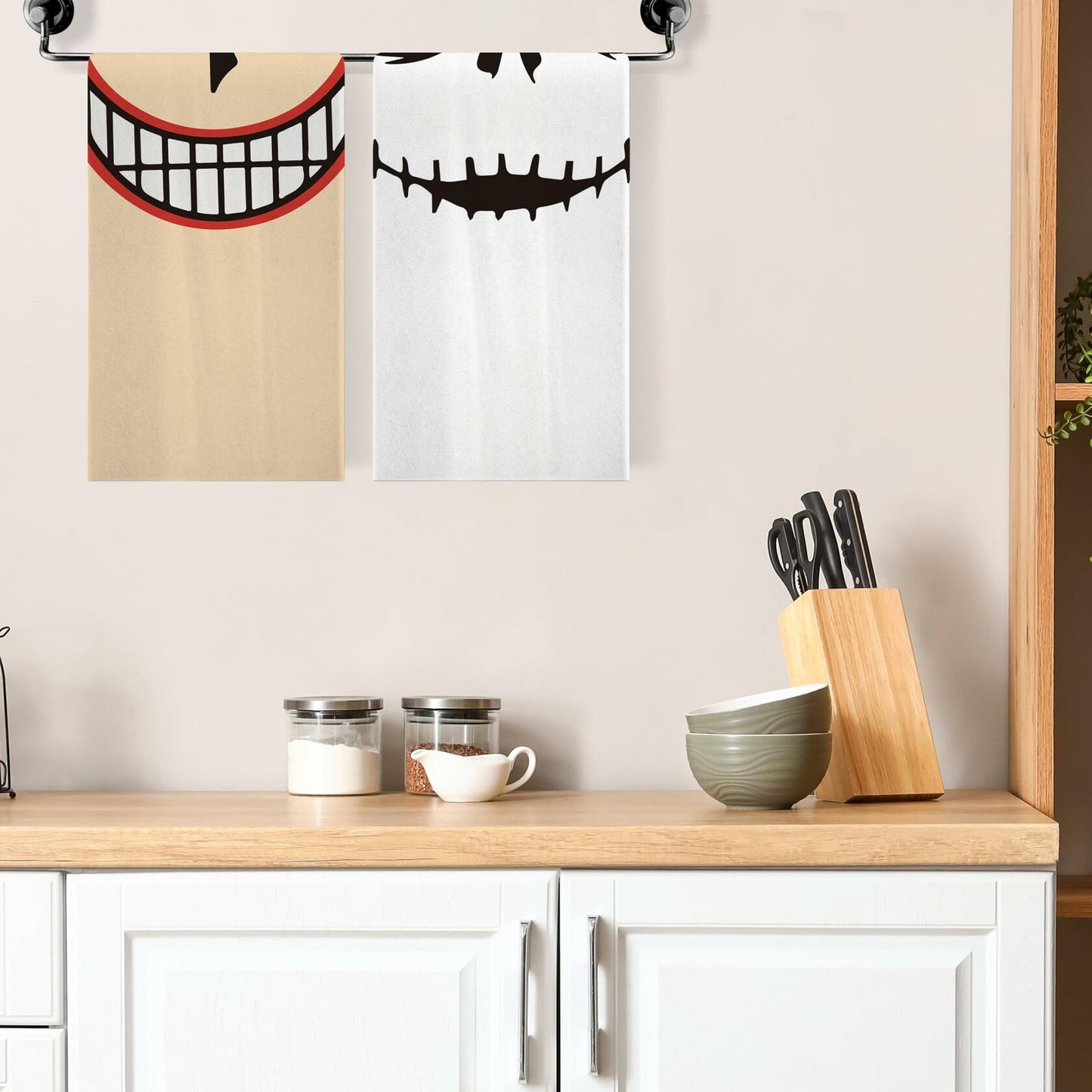 Jiudungs Halloween Kitchen Towels Set of 4 Orange 18x26 Inch Holiday Decor