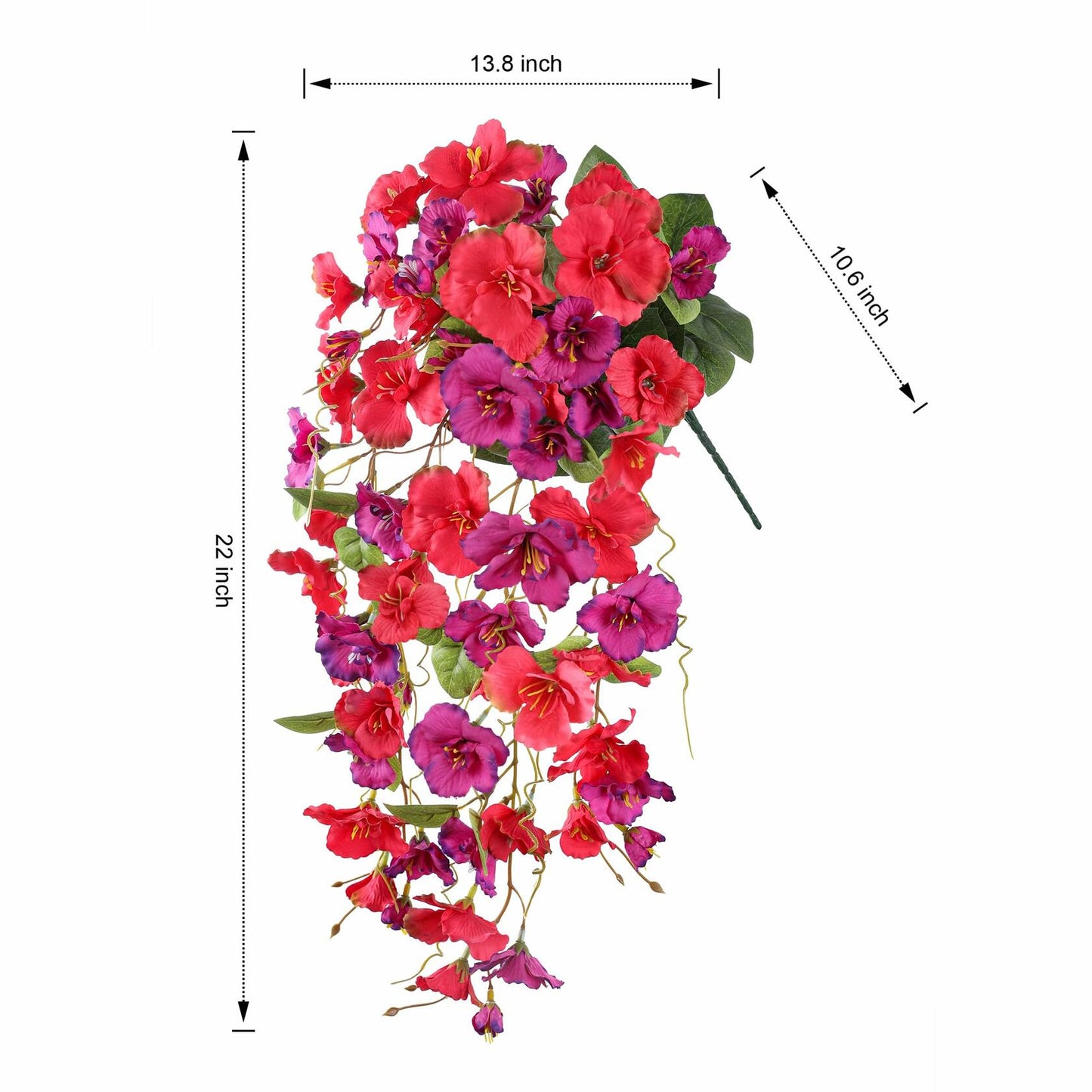 Ivydale Artificial Hibiscus Hanging Flowers UV Resistant Outdoor 2pcs Fuchsia