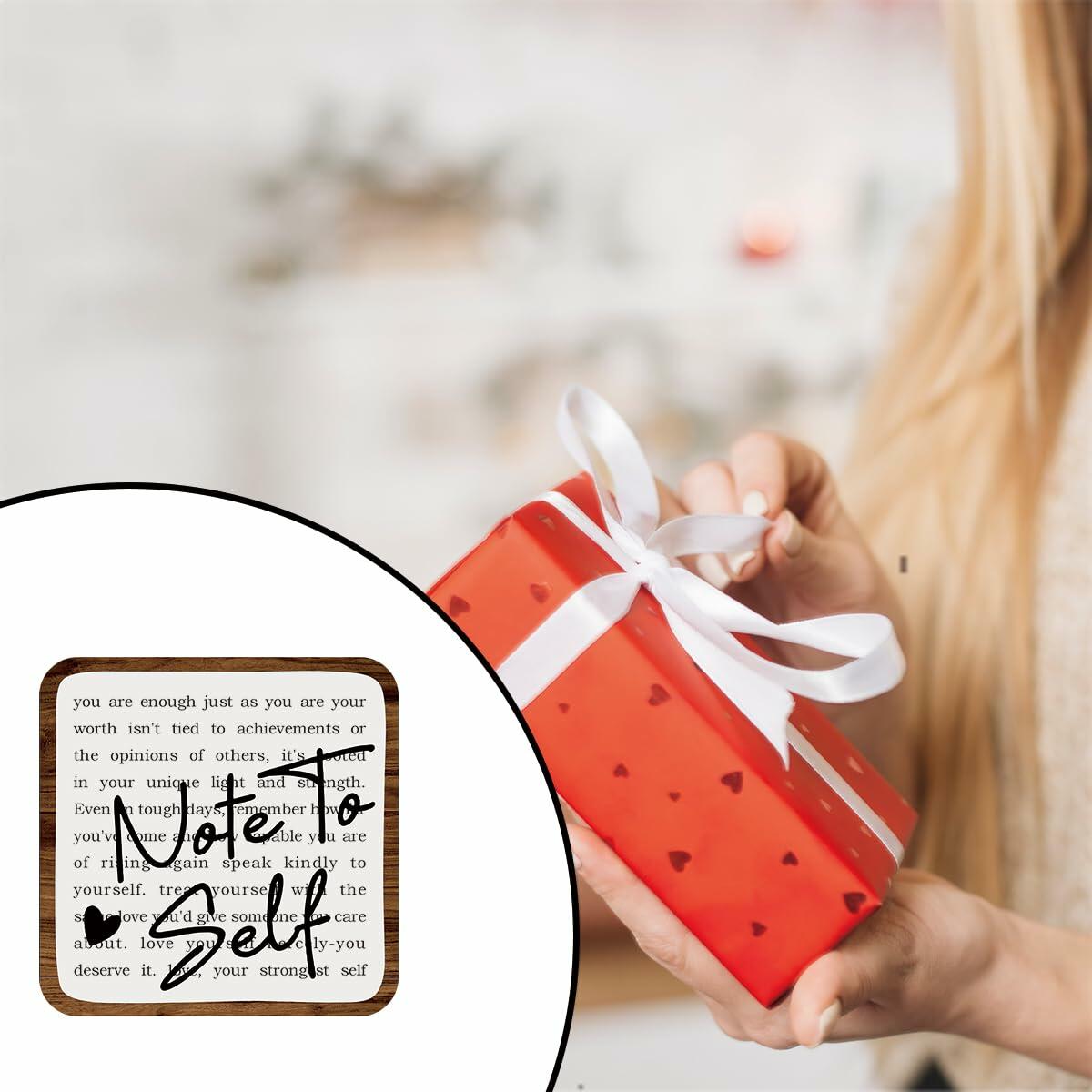 Ketsord Gossip 5x5 Black Wood Plaque Note To Self Inspirational Sign