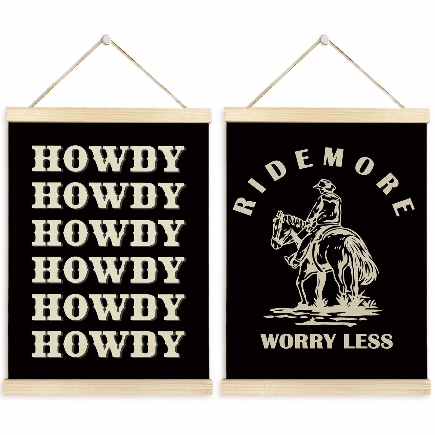 TAEDIN Western Wall Art Poster Hanger Frame Set of 2 Black 12x16