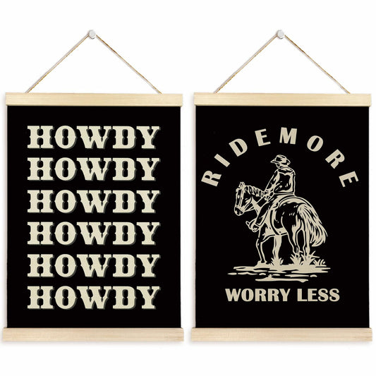 TAEDIN Western Wall Art Poster Hanger Frame Set of 2 Black 12x16