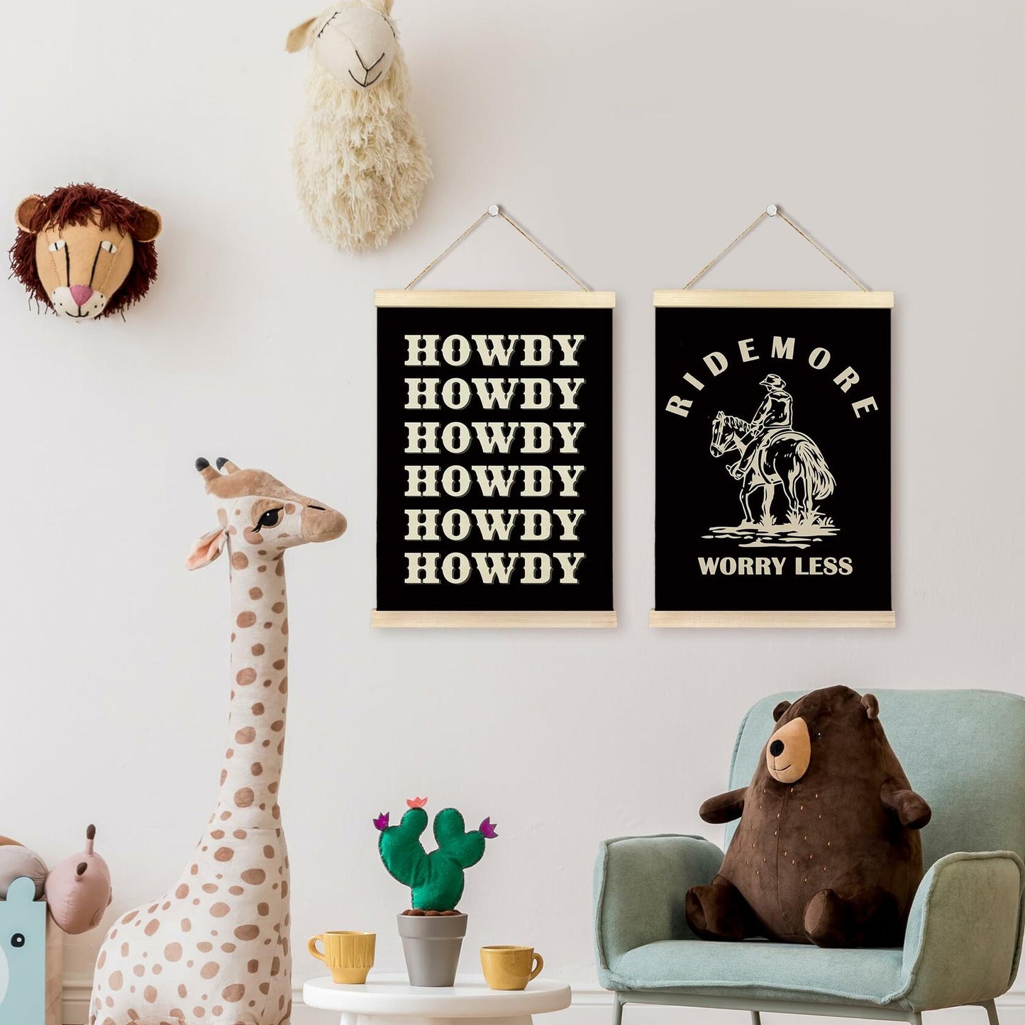 TAEDIN Western Wall Art Poster Hanger Frame Set of 2 Black 12x16