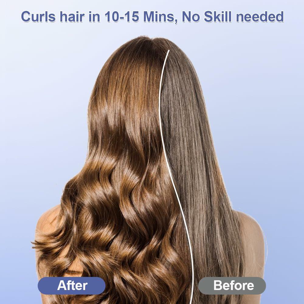 FOUYIN Auto Hair Curler 1 Inch 4 Temp Fast Heating Dual Voltage Blue