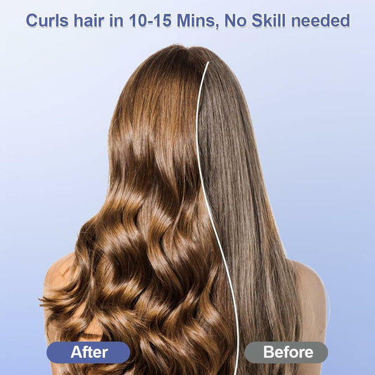 FOUYIN Auto Hair Curler 1 Inch 4 Temp Fast Heating Dual Voltage Blue