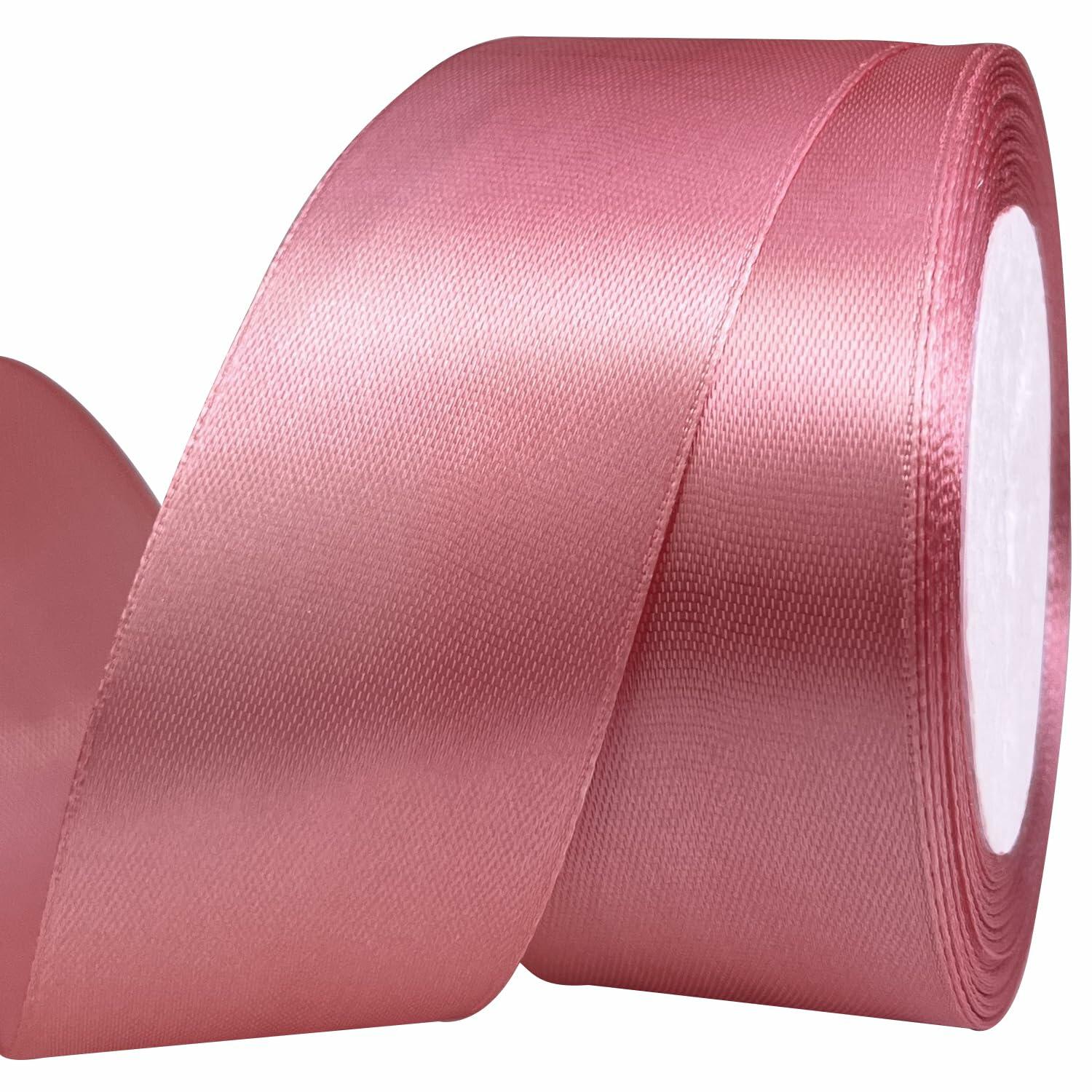 25 Yards 1.5" Pink Satin Ribbon for Weddings, Crafts, Bouquets & Gift Wrapping