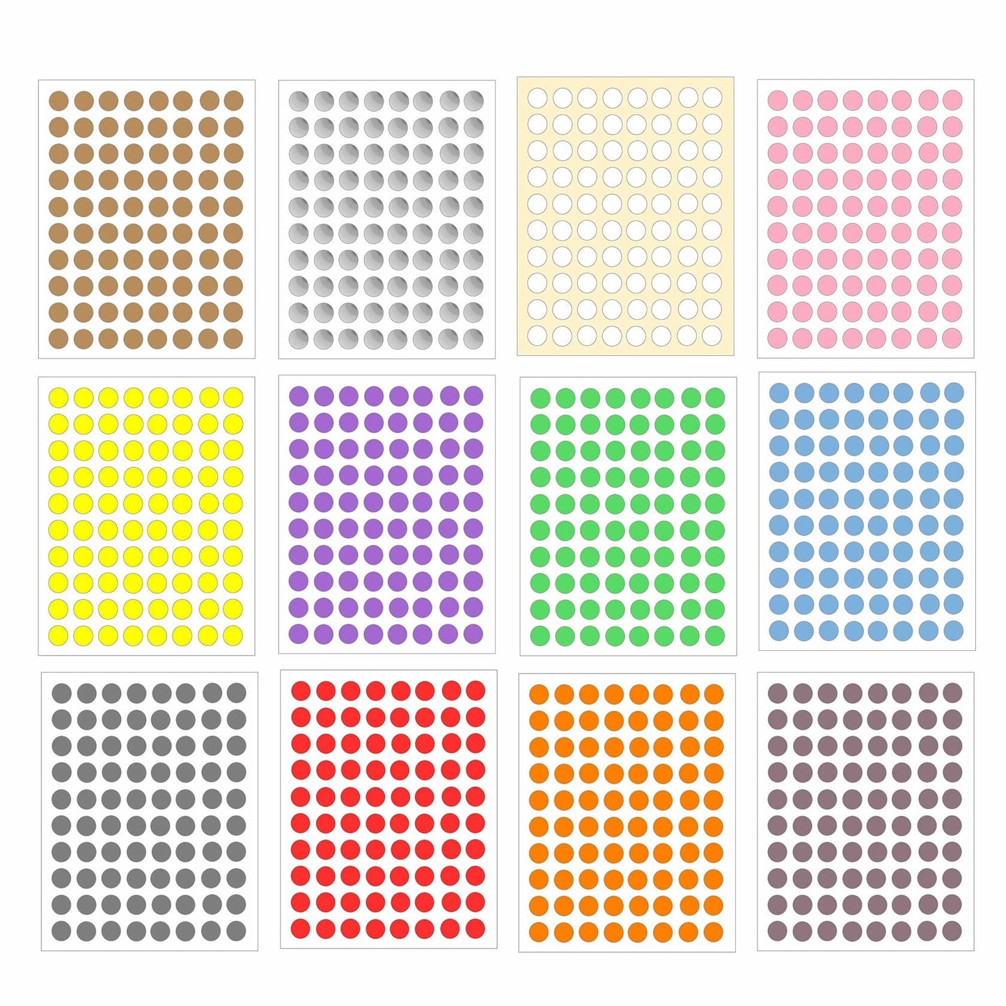 BlackDreams 2000pcs 12mm Round Dots Stickers Self-Adhesive Labels Mix