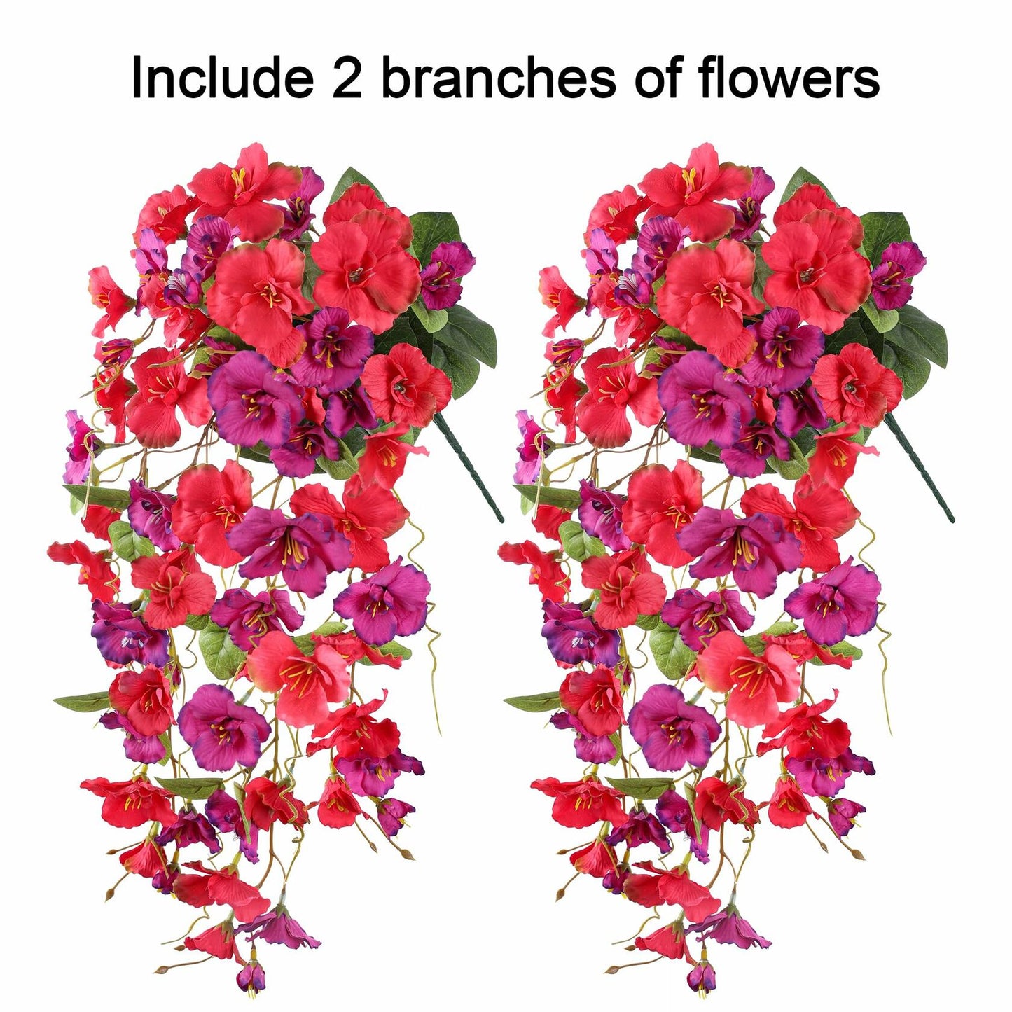 Ivydale Artificial Hibiscus Hanging Flowers UV Resistant Outdoor 2pcs Fuchsia