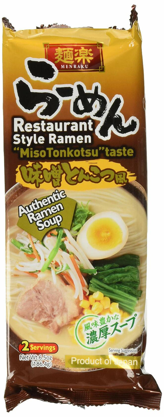 Hikari Menraku Tonkotsu Ramen Noodles Miso 6.5oz Pack of 1