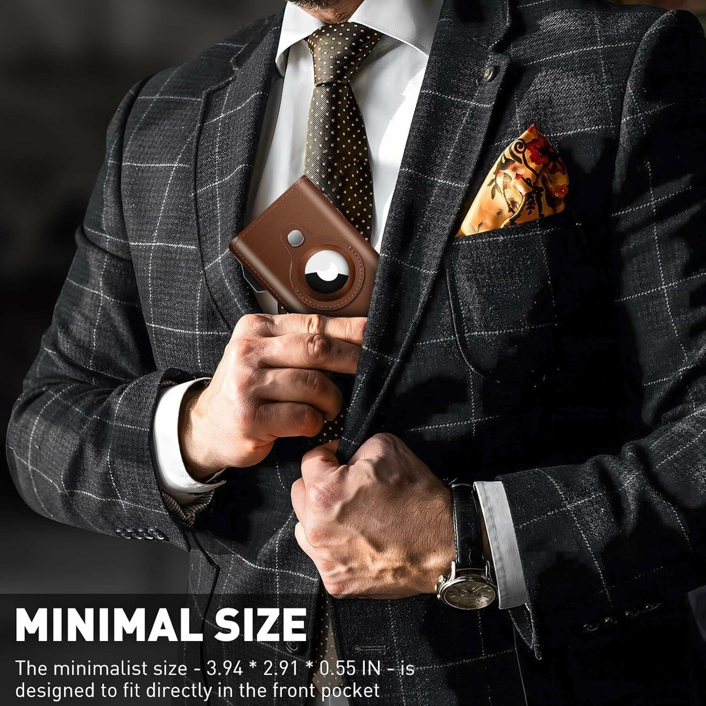 FLETUTE Slim Wallet for Men Pop-Up Credit Card Holder RFID Bifold