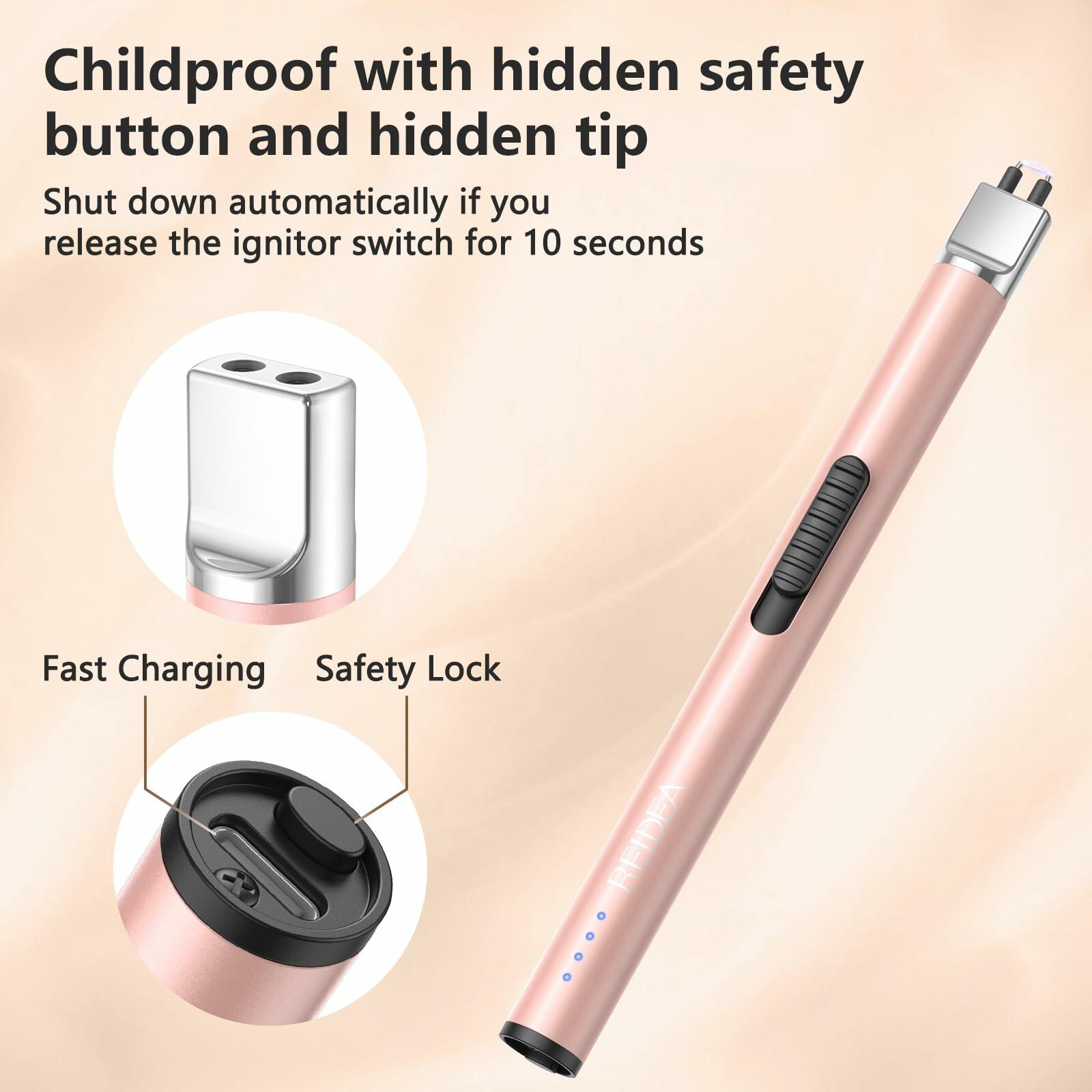 REIDEA Lighter S4 Pro Electric USB Rechargeable Safety Lock LED Lavender Purple