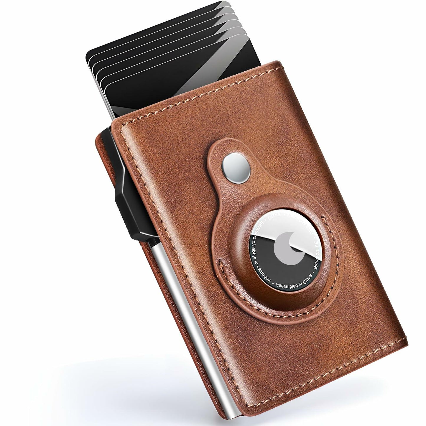 FLETUTE Slim Wallet for Men Pop-Up Credit Card Holder RFID Bifold