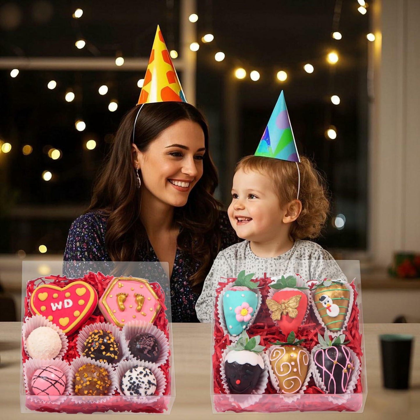 RomanticBaking 20 Pack 6x6x2in Clear Window Cookie Boxes PET Material