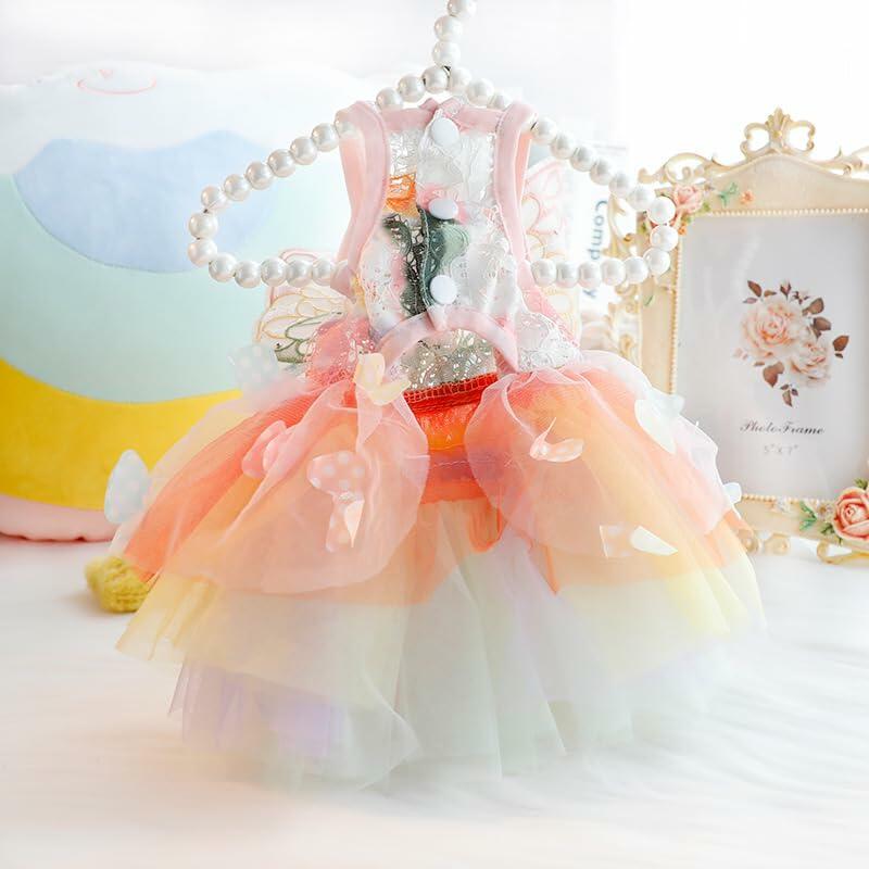 AZA Dog Princess Lolita Butterfly Dress Handmade Summer Costume Size M