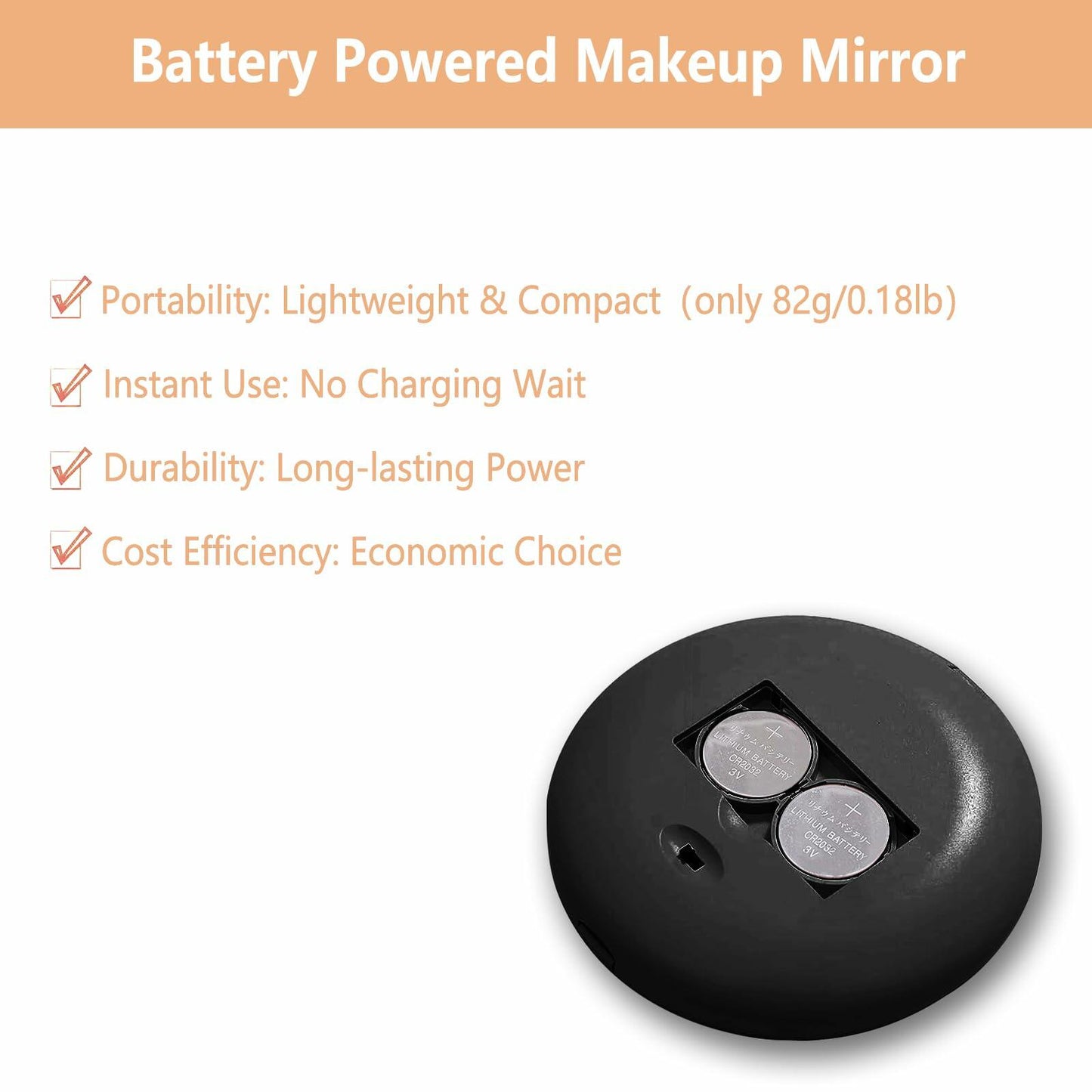 Giazee Rechargeable Lighted Compact Makeup Mirror Green Travel LED 1X/10X