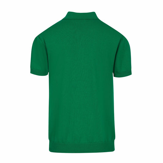 OXKNIT Men’s Green Dot Knit Polo Shirt Short Sleeve Casual Golf Button-Down