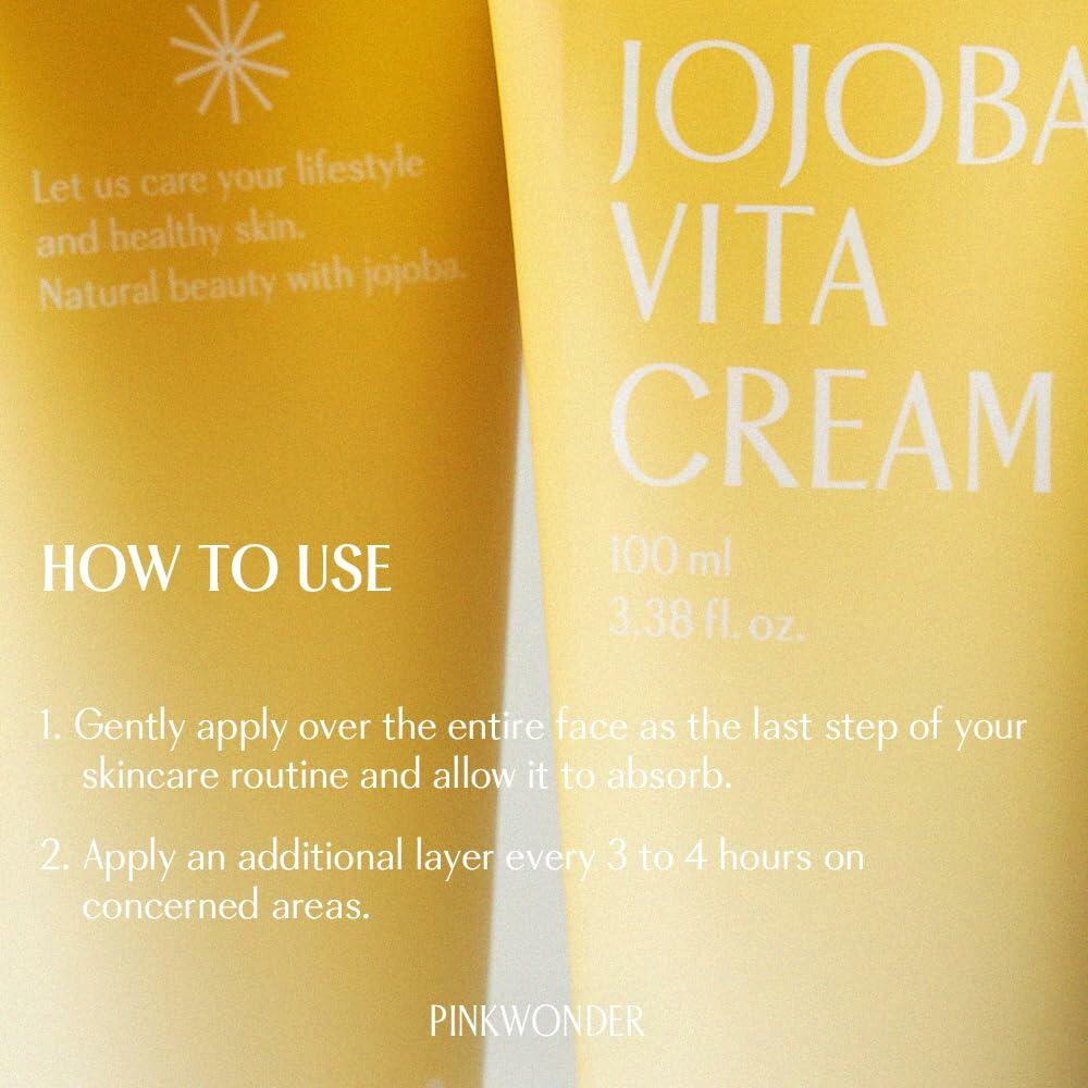 PINKWONDER Jojoba VitaCream 3.38oz Face Moisturizer B12 Panthenol Sensitive Skin