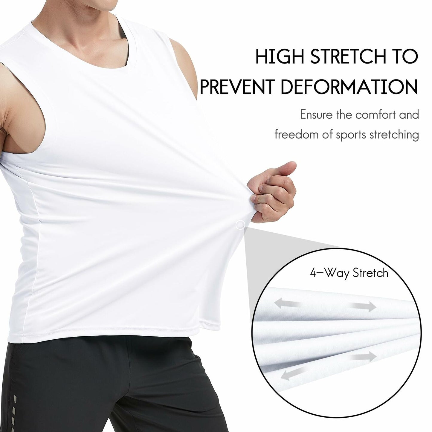 Haimont Men's Dry Fit UPF 50 Sleeveless Muscle Tank Top White Size XL