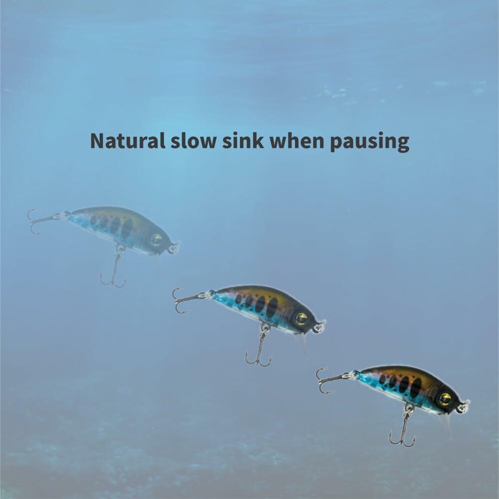 1ZU 3-Pack Fishing Lures with VMC Hooks Crankbait Bass Perch Walleye Trout Pike