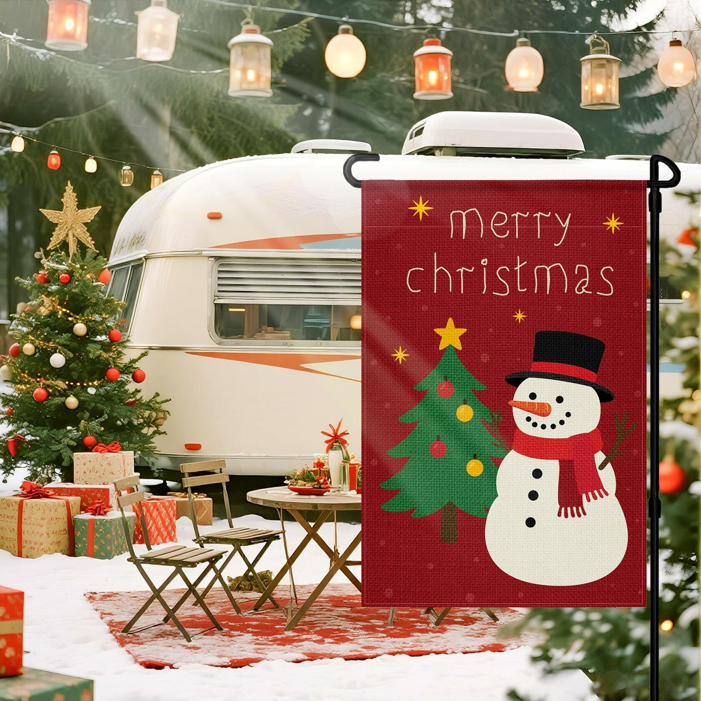 HOOSUN Halloween Garden Flag Double Sided Pumpkins 12x18 Inch White Nylon