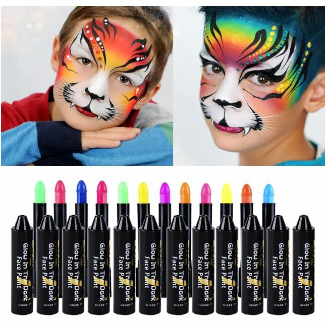JYACRQBB 12 Color UV Neon Face & Body Paint Glow Black Light Fluorescent