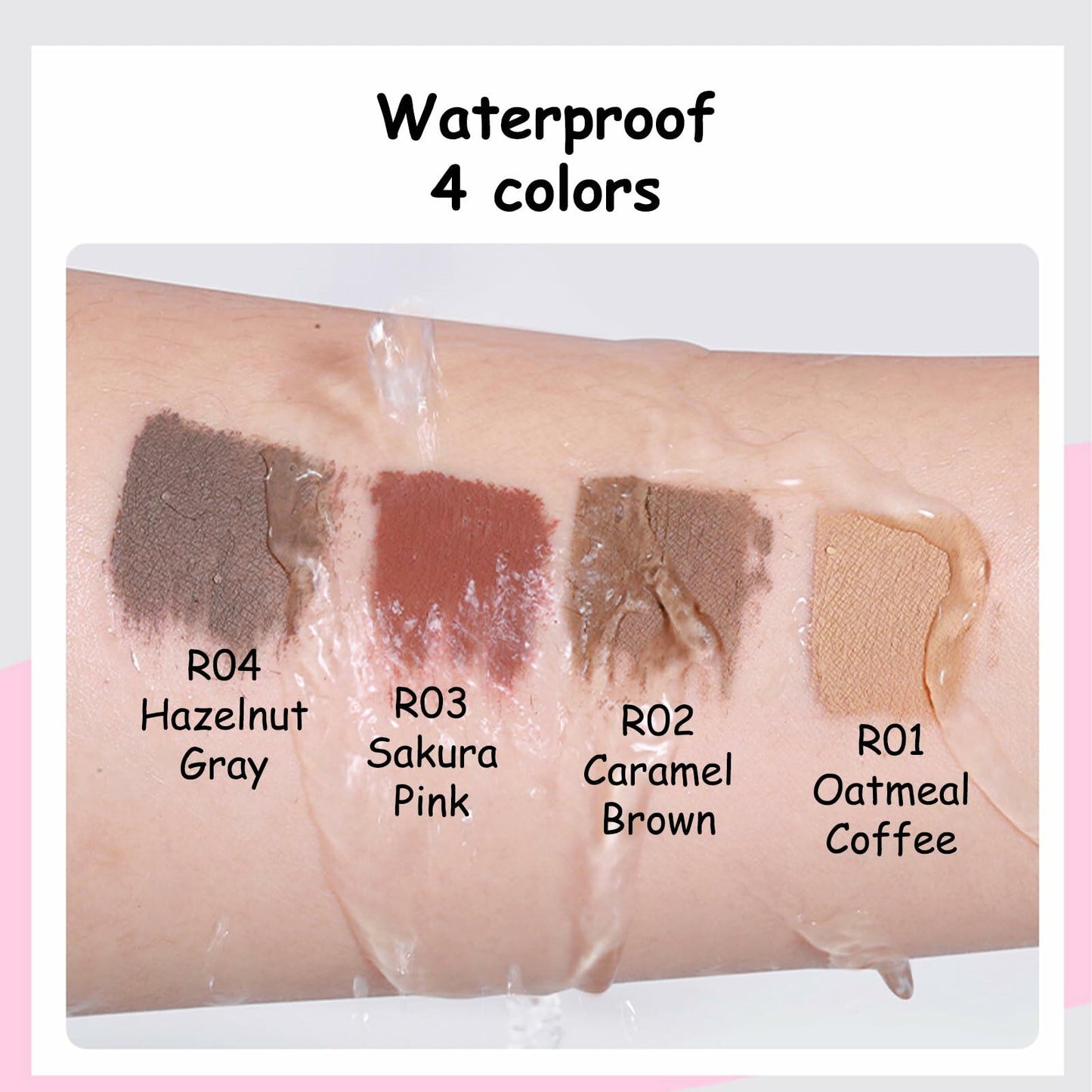 VEECCI Waterproof Eyebrow Gel Mascara Brown Smudge-Proof Long-Wear Makeup