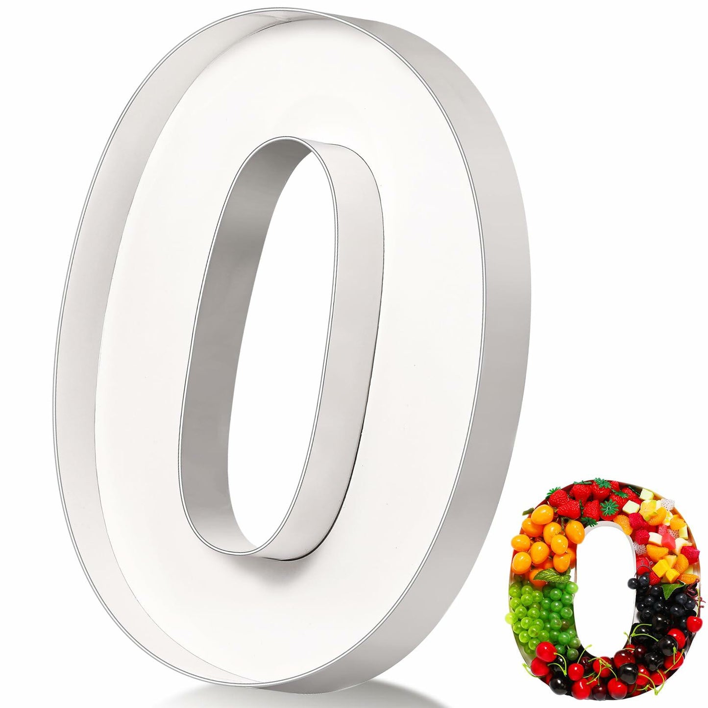 Mifoci 13.7" Cardboard Number 0 Photo Booth Prop White Birthday