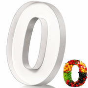 Mifoci 13.7" Cardboard Number 0 Photo Booth Prop White Birthday