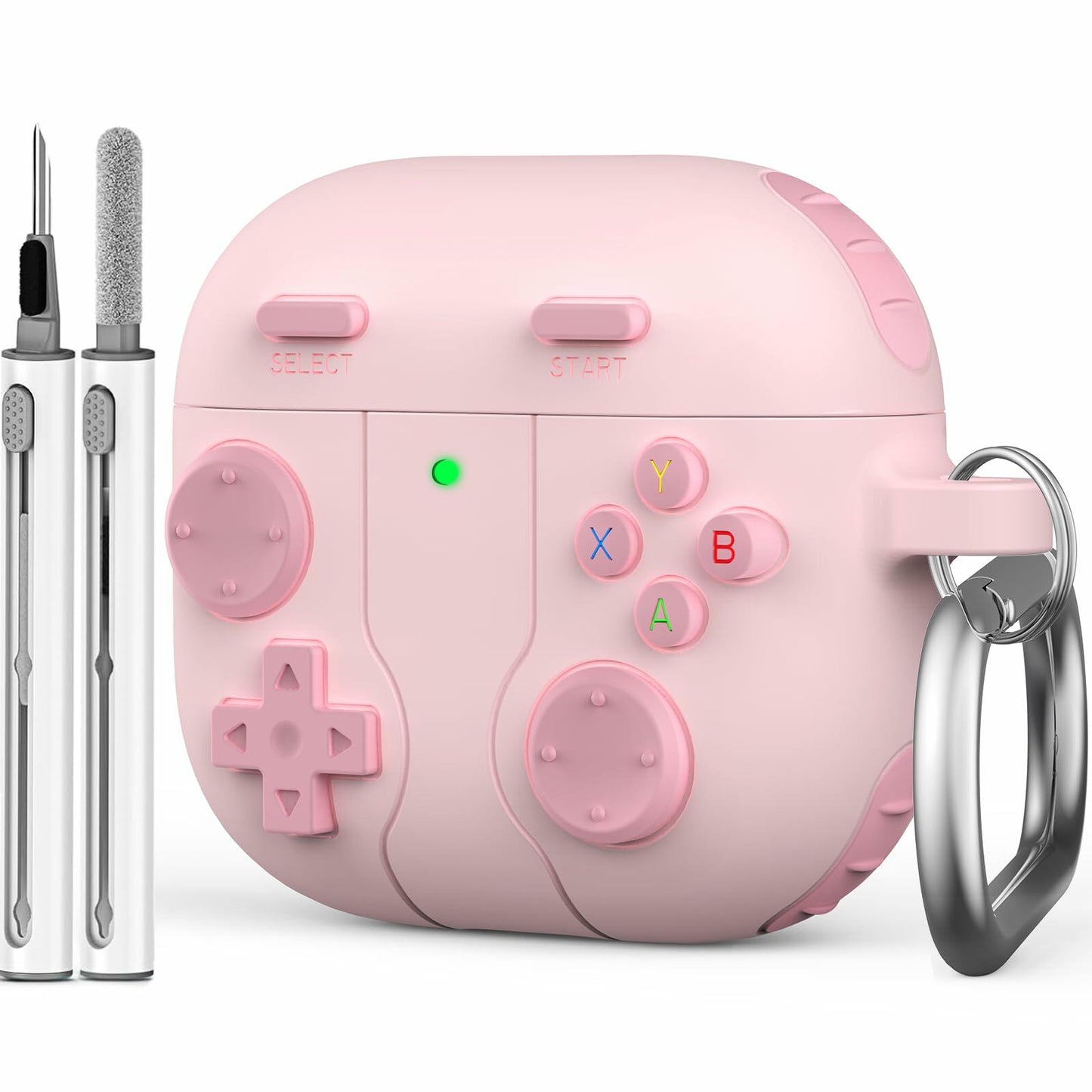 AirPods 4th Gen Case Shockproof Silicone with Cleaner Kit & Keychain Pink