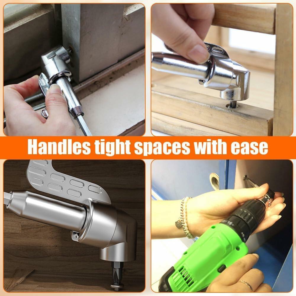 105° Right Angle Drill Adapter 1/4" Hex Shank Drill Attachment