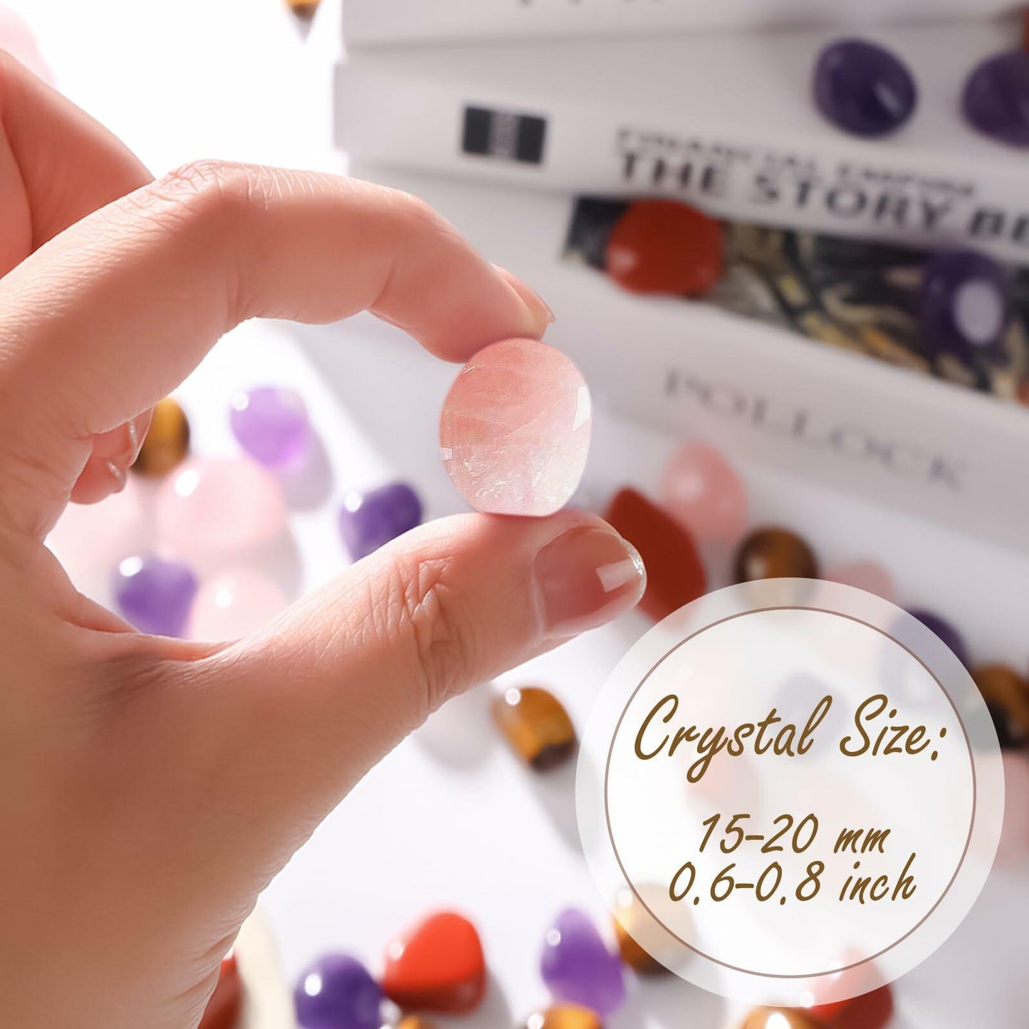 0.66lb Rose Quartz Tumbled Stones Polished Crystal Reiki Chakra Healing