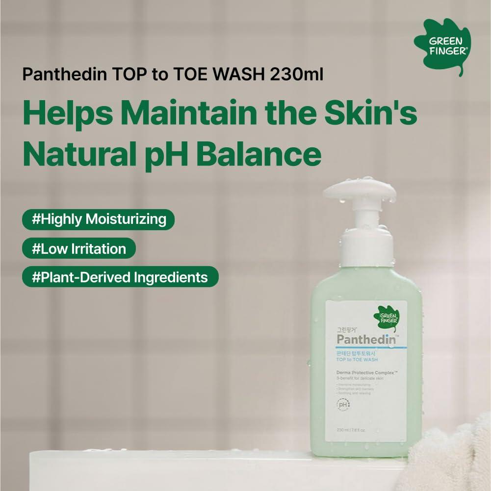 GREEN FINGER Panthedin Top to Toe Wash & Shampoo 7.8oz Sensitive Skin