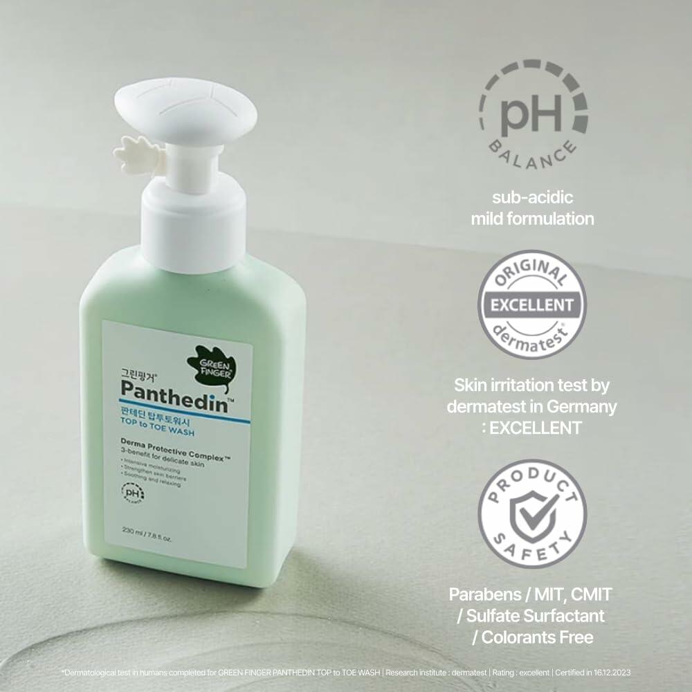 GREEN FINGER Panthedin Top to Toe Wash & Shampoo 7.8oz Sensitive Skin