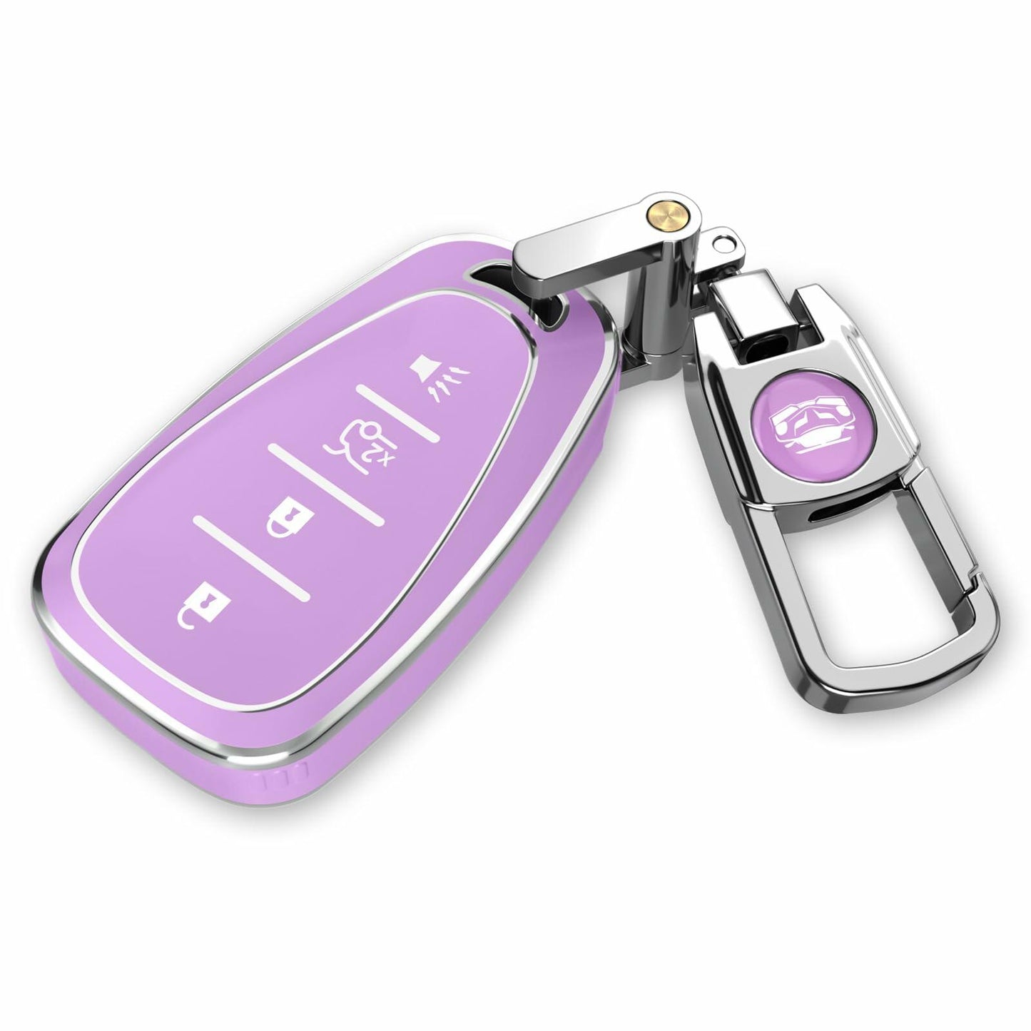 QfungYe Chevy Key Fob Cover w/ Keychain – No Screw, Fits Multiple Models