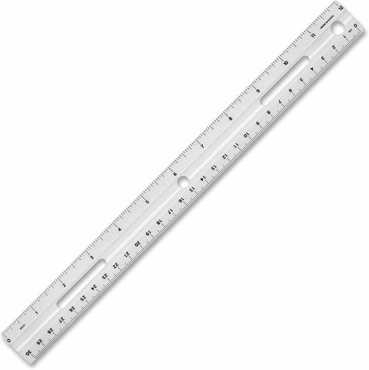 Business Source 12-Inch Plastic Ruler, White (32365), 10 Pack