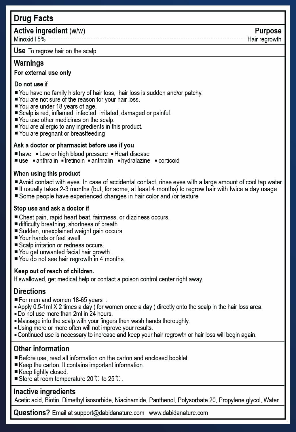 5% Minoxidil Hair & Beard Growth Spray – Men & Women