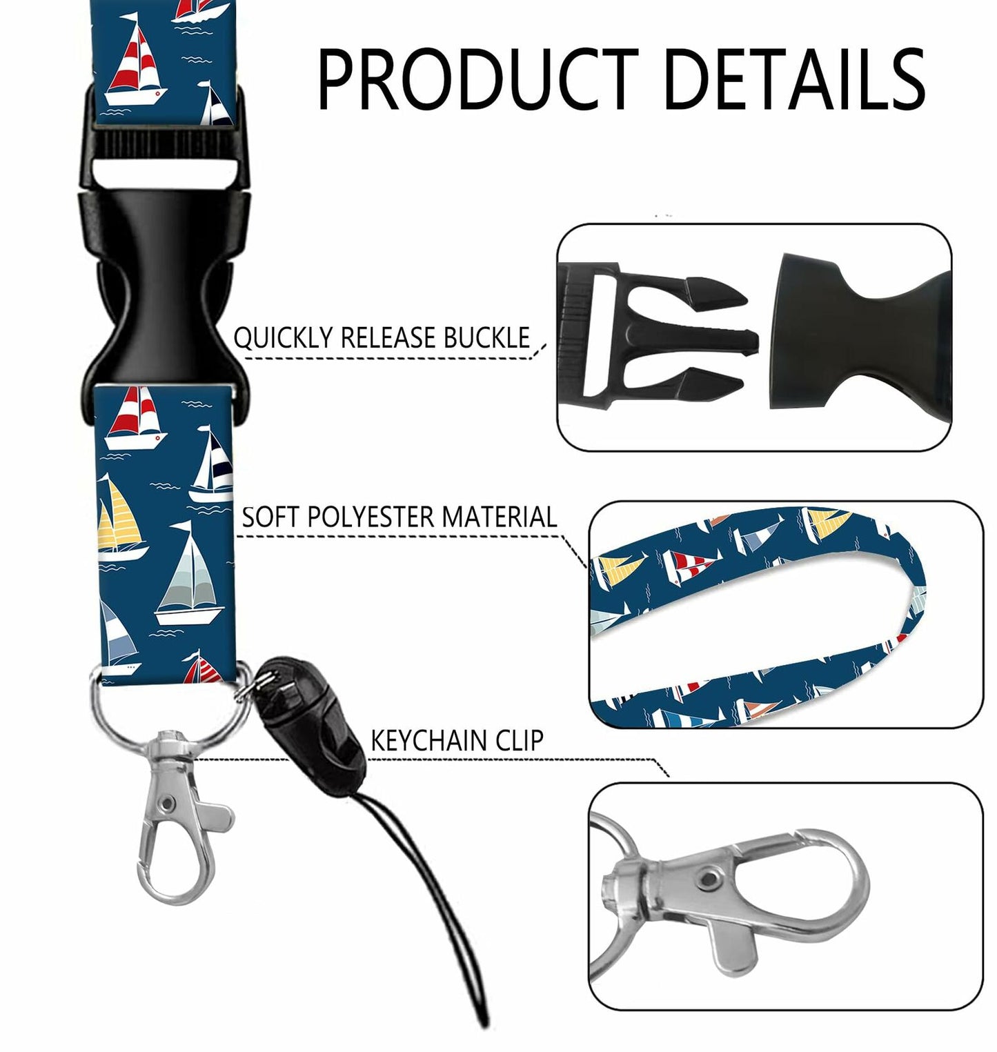 SUPKOALA ID Badge Holder Lanyard Retractable Reel Metal Clip