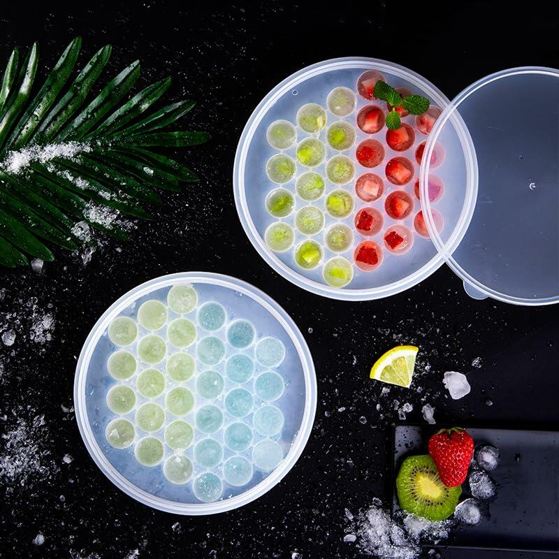MOUMOUTEN Ice Ball Maker Silicone Sphere Tray w Lid Funnel for Whiskey