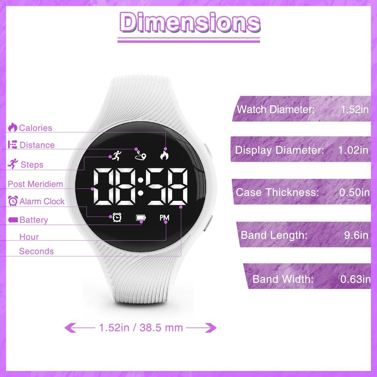 Konewos Kids Led Fitness Tracker Watch, Non-Bluetooth Digital Pedometer