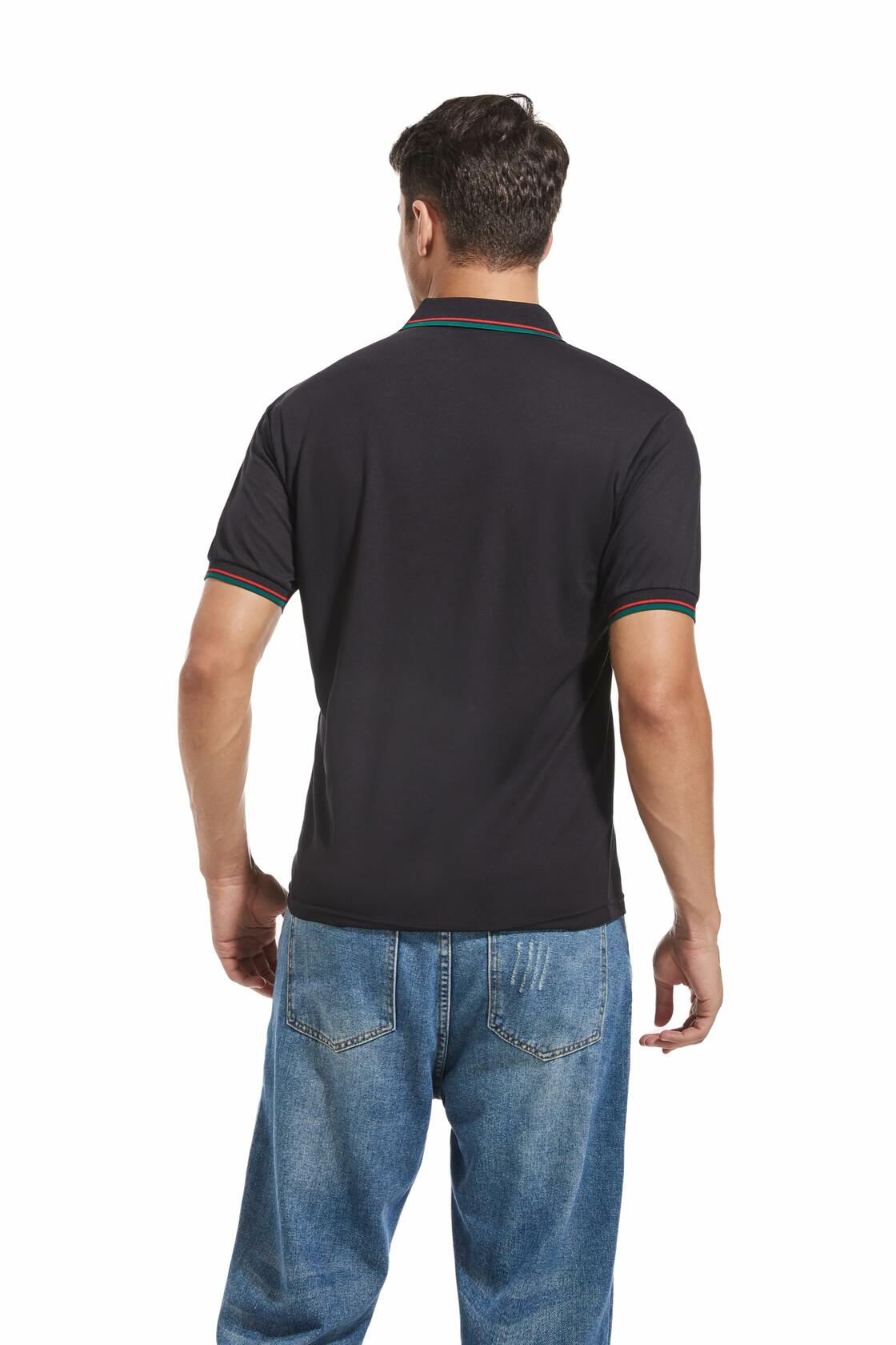 Derifelt Men’s Moisture-Wicking Polo – Quick Dry, UV Protection, Black XL