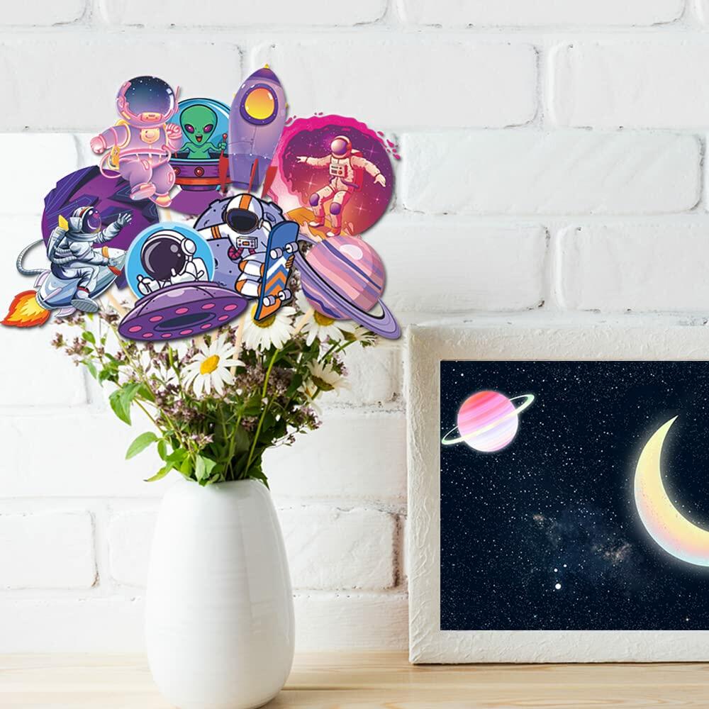 Outer Space Cake & Table Toppers 27pcs – Astronaut, Rocket & Alien Party Decor