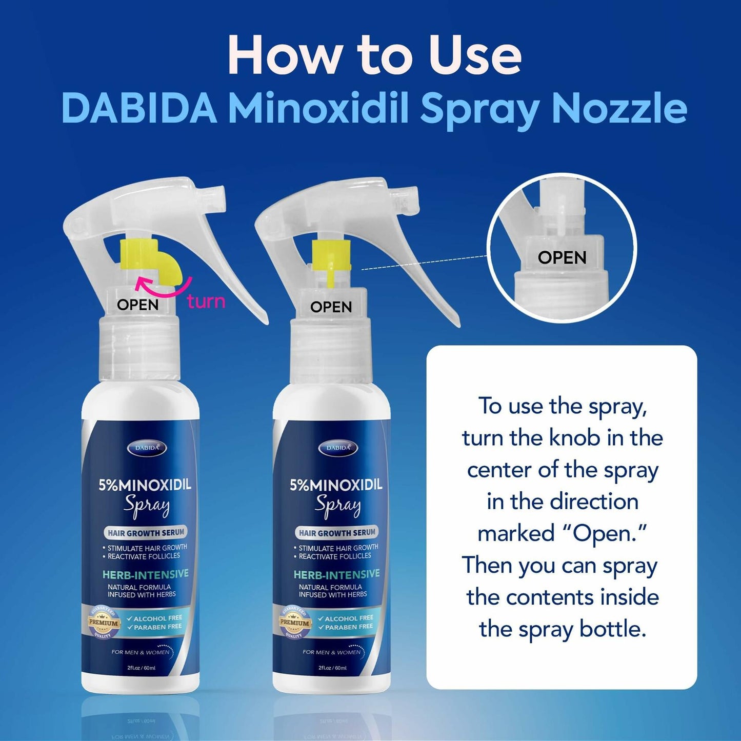 5% Minoxidil Hair & Beard Growth Spray – Men & Women