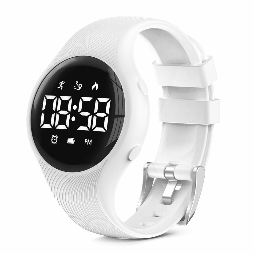 Konewos Kids Led Fitness Tracker Watch, Non-Bluetooth Digital Pedometer