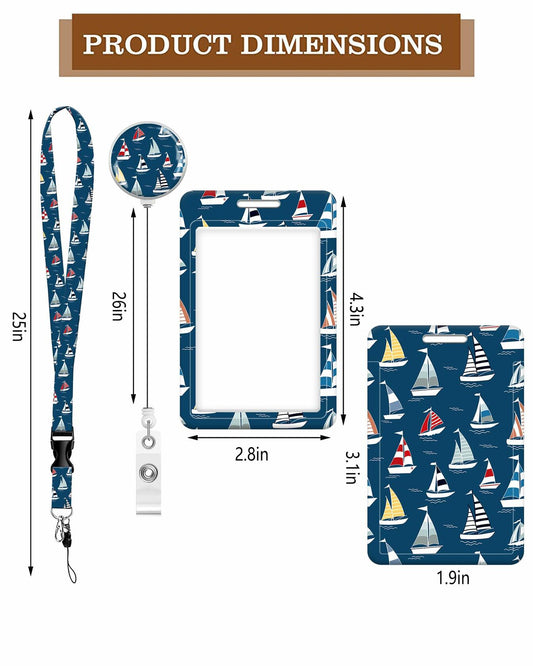 SUPKOALA ID Badge Holder Lanyard Retractable Reel Metal Clip